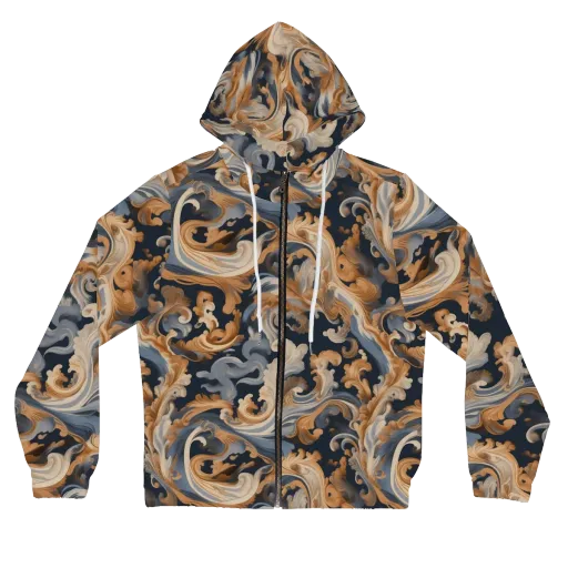 Rococo Tide on a Women's Full-Zip Hoodie