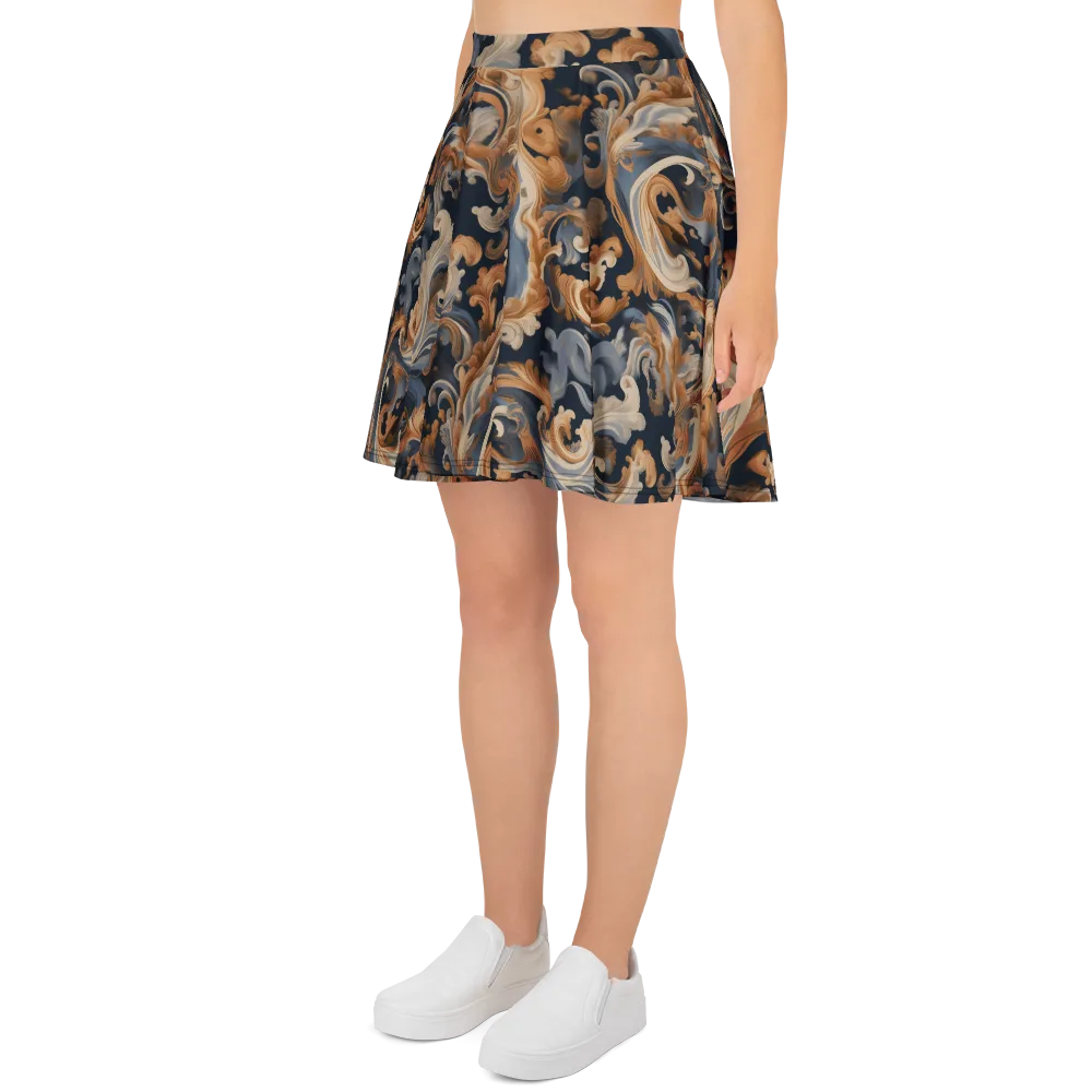 Rococo Tide on Skater Skirt — Left
