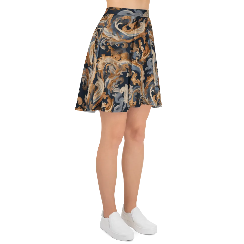 Rococo Tide on Skater Skirt — Right