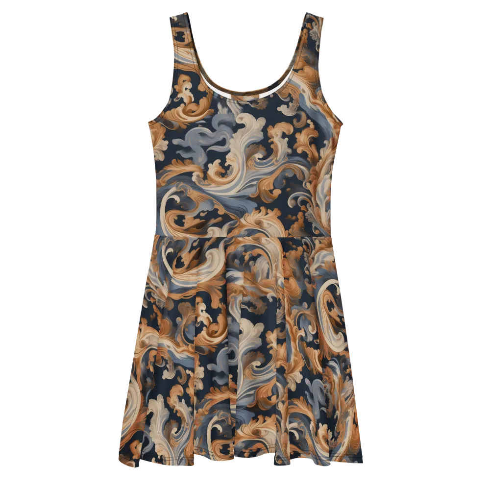 Rococo Tide on Skater Dress — Front