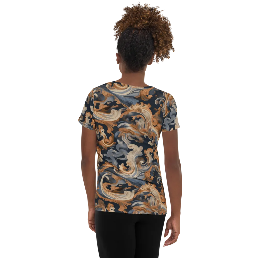 Rococo Tide on Women's Athletic T-Shirt — Back