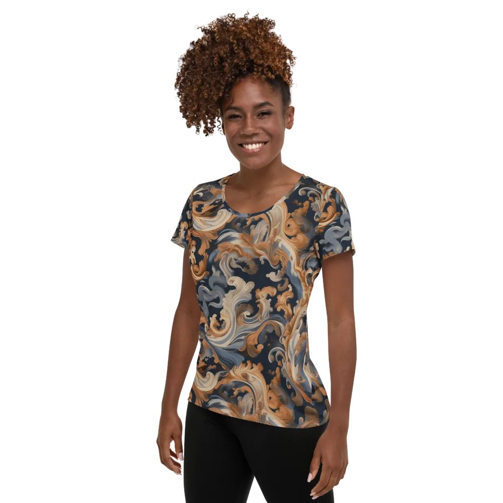 Rococo Tide on Women's Athletic T-Shirt — Left