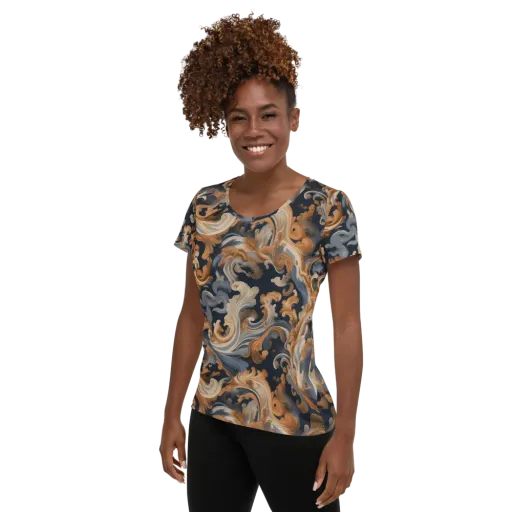 Rococo Tide on a Women's Athletic T-Shirt