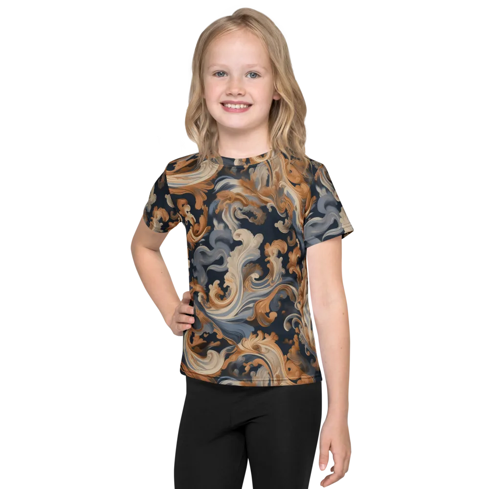 Rococo Tide on Kids Crew Neck T-Shirt — Front