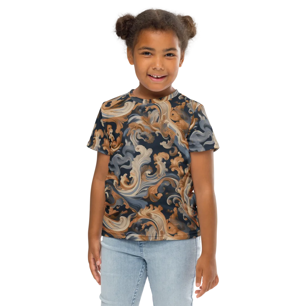 Rococo Tide on Kids Crew Neck T-Shirt — Front