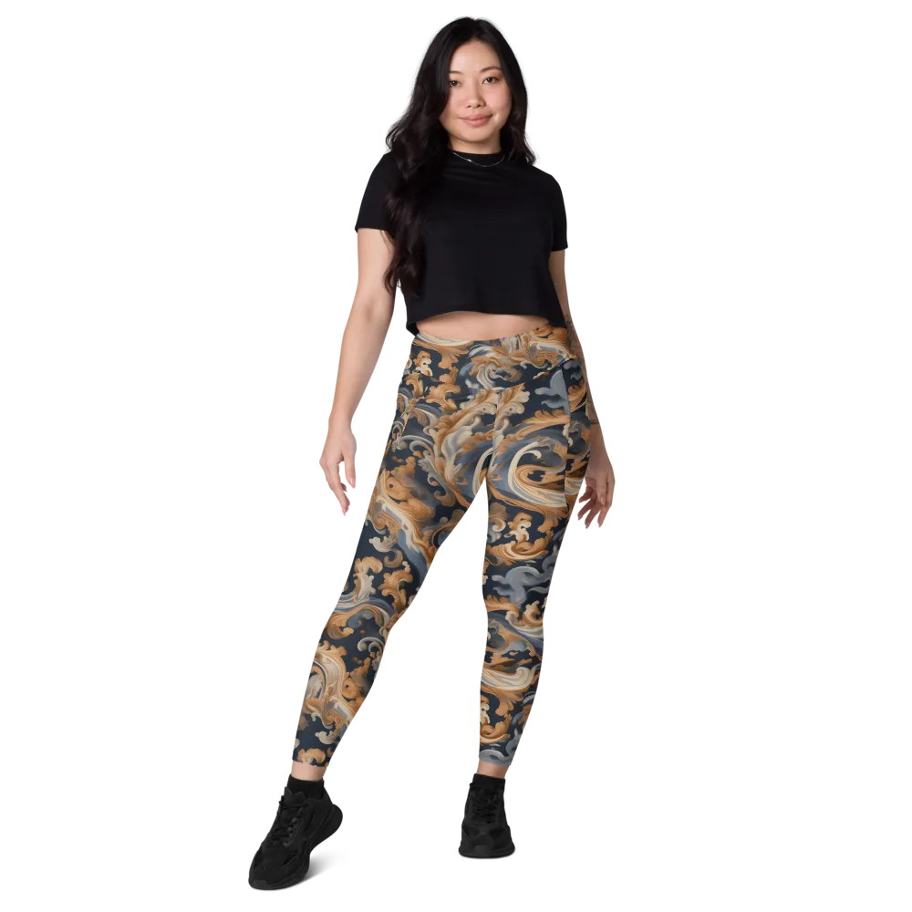 Rococo Tide on Leggings with Pockets — Front
