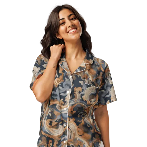 Rococo Tide on a Women's Short Sleeve Pajama Top