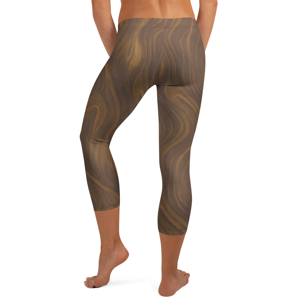 Walnut Current on Capri Leggings — Back