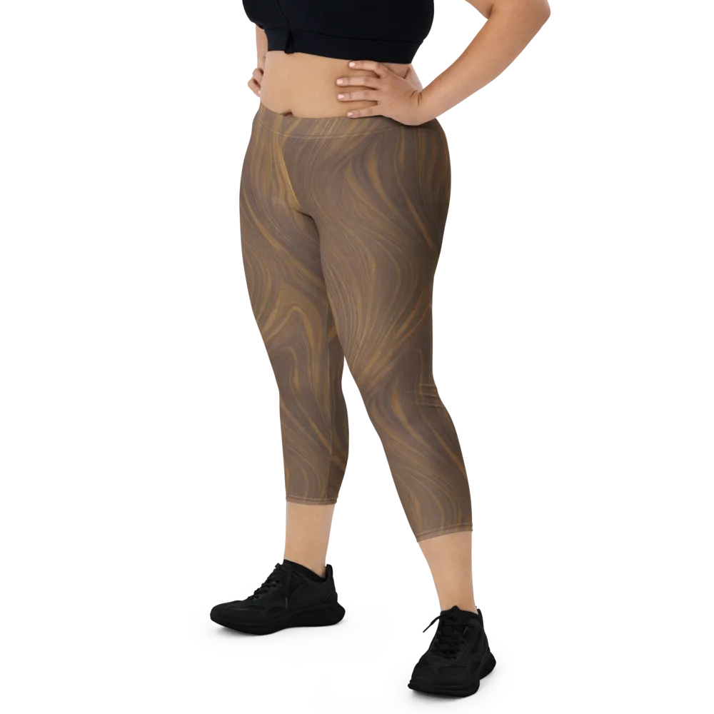 Walnut Current on Capri Leggings — Front