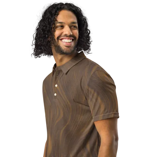 Walnut Current on a Men's Slim Fit Polo Shirt