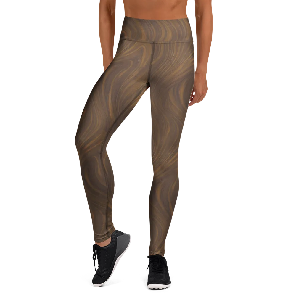Walnut Current on Yoga Leggings — Front