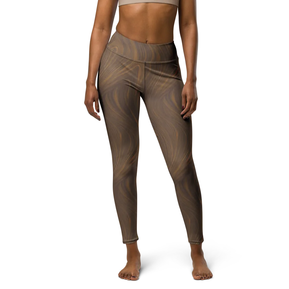Walnut Current on Yoga Leggings — Front