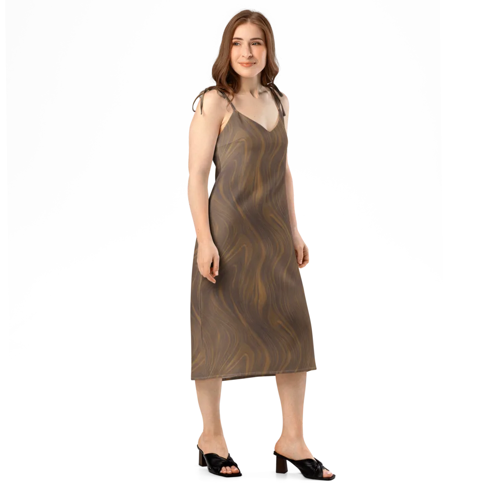 Walnut Current on Slip Dress — Right Front