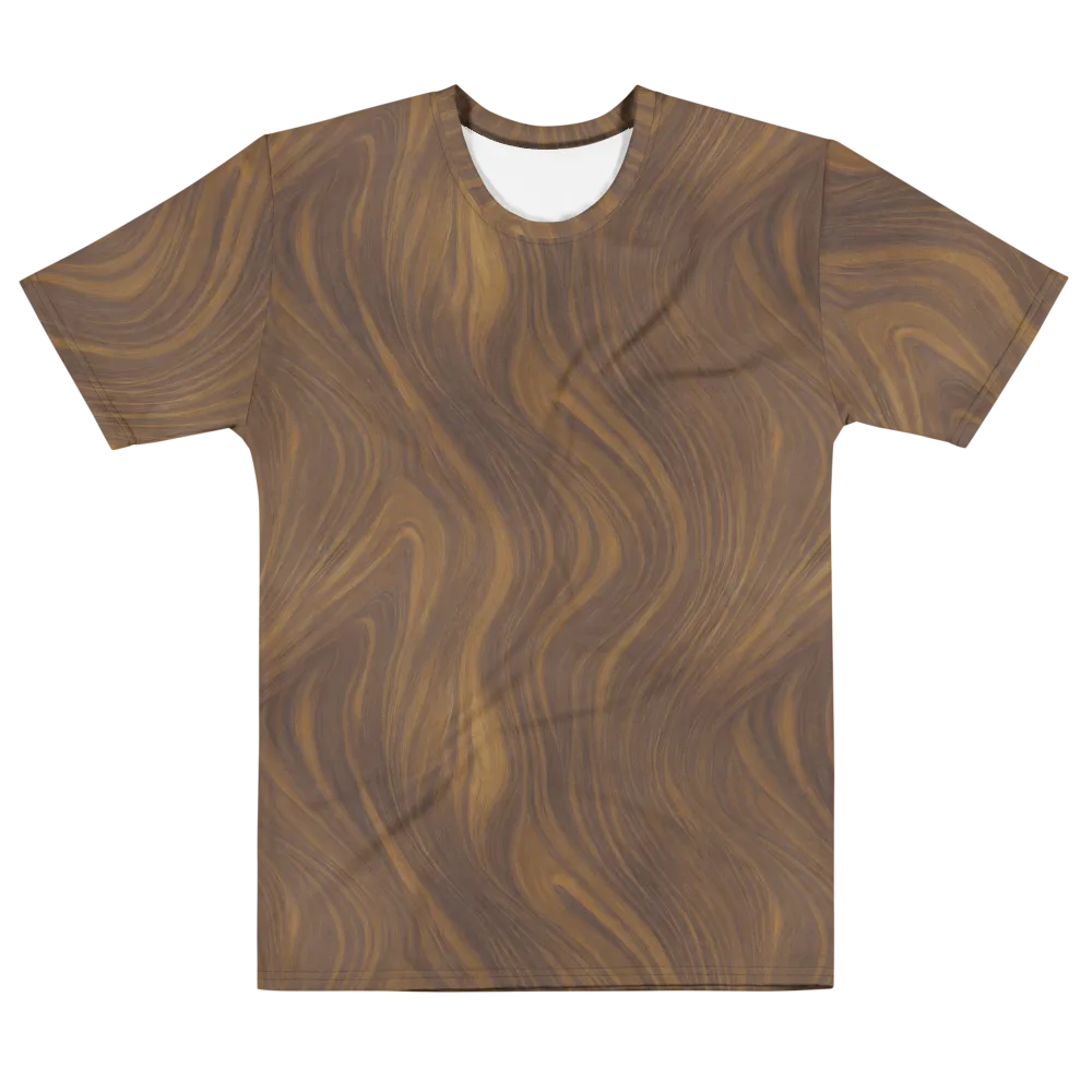 Walnut Current on Men's Cotton Crew Neck T-Shirt — Front