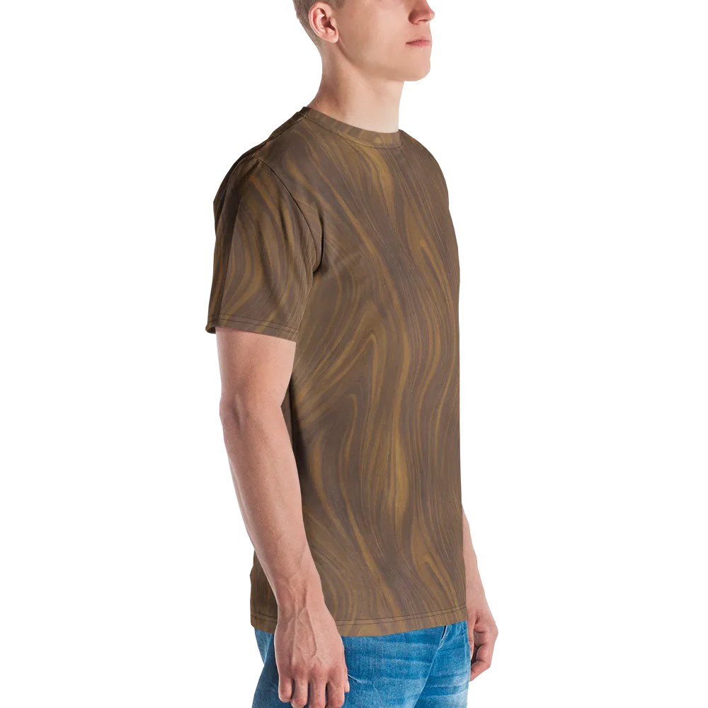 Walnut Current on Men's Crew Neck T-Shirt — Right