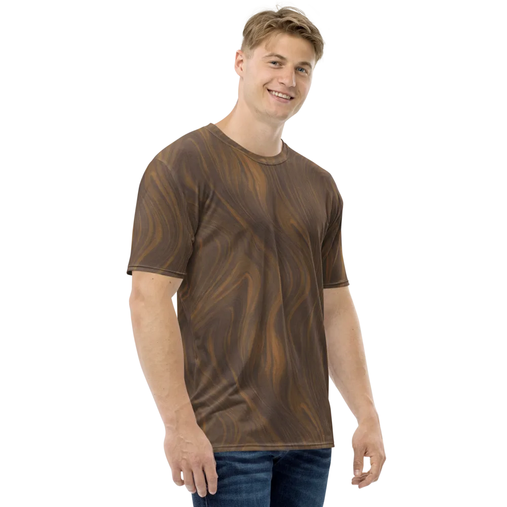 Walnut Current on Men's Crew Neck T-Shirt — Right