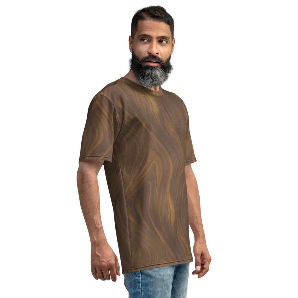 Walnut Current on Men's Crew Neck T-Shirt — Right