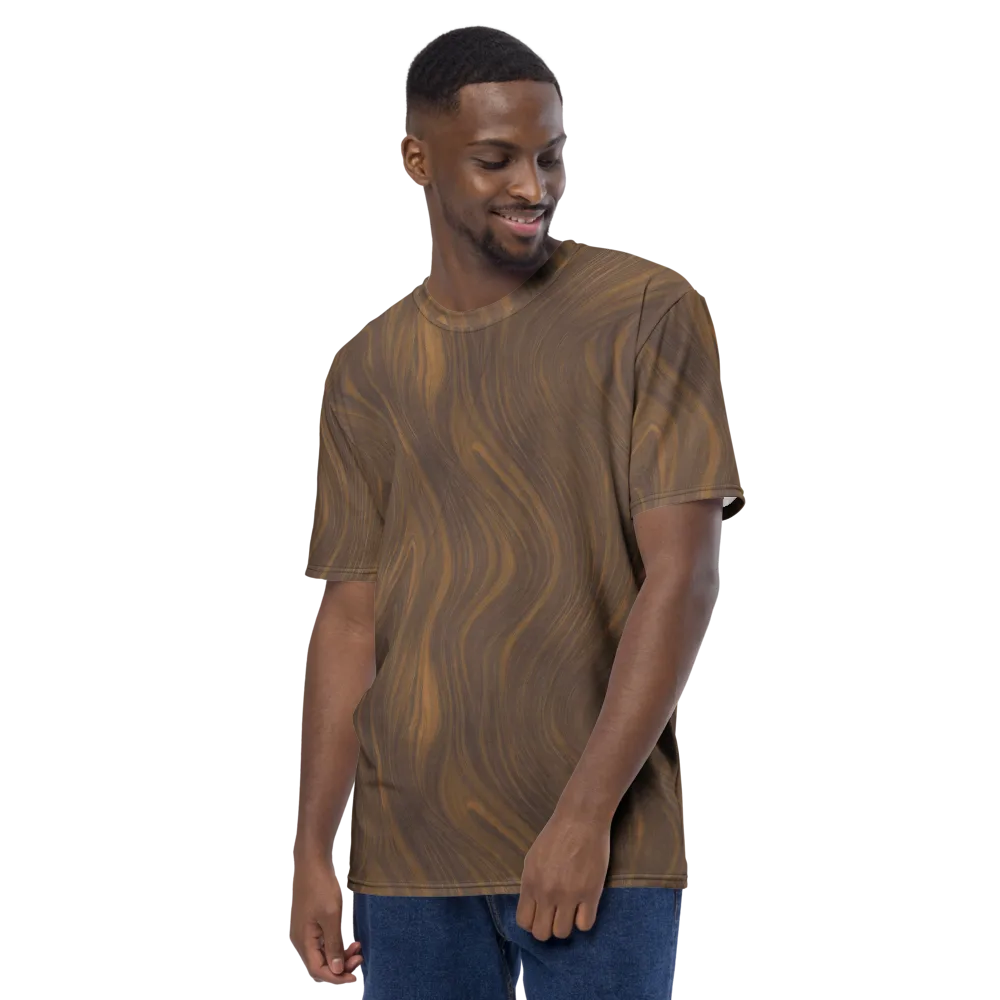Walnut Current on Men's Crew Neck T-Shirt — Left