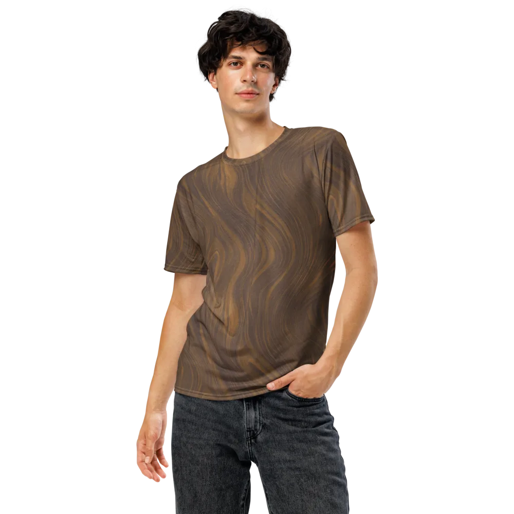Walnut Current on Men's Crew Neck T-Shirt — Front