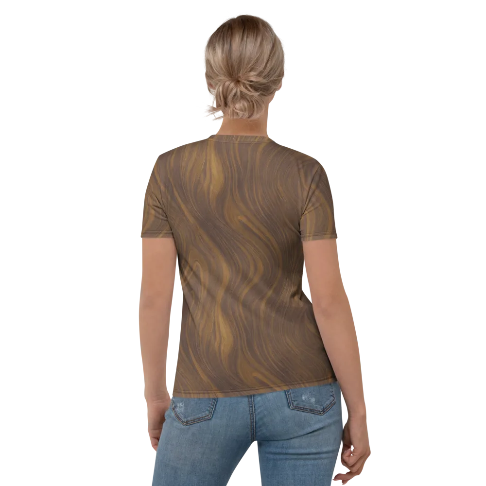 Walnut Current on Women's Crew Neck T-Shirt — Back