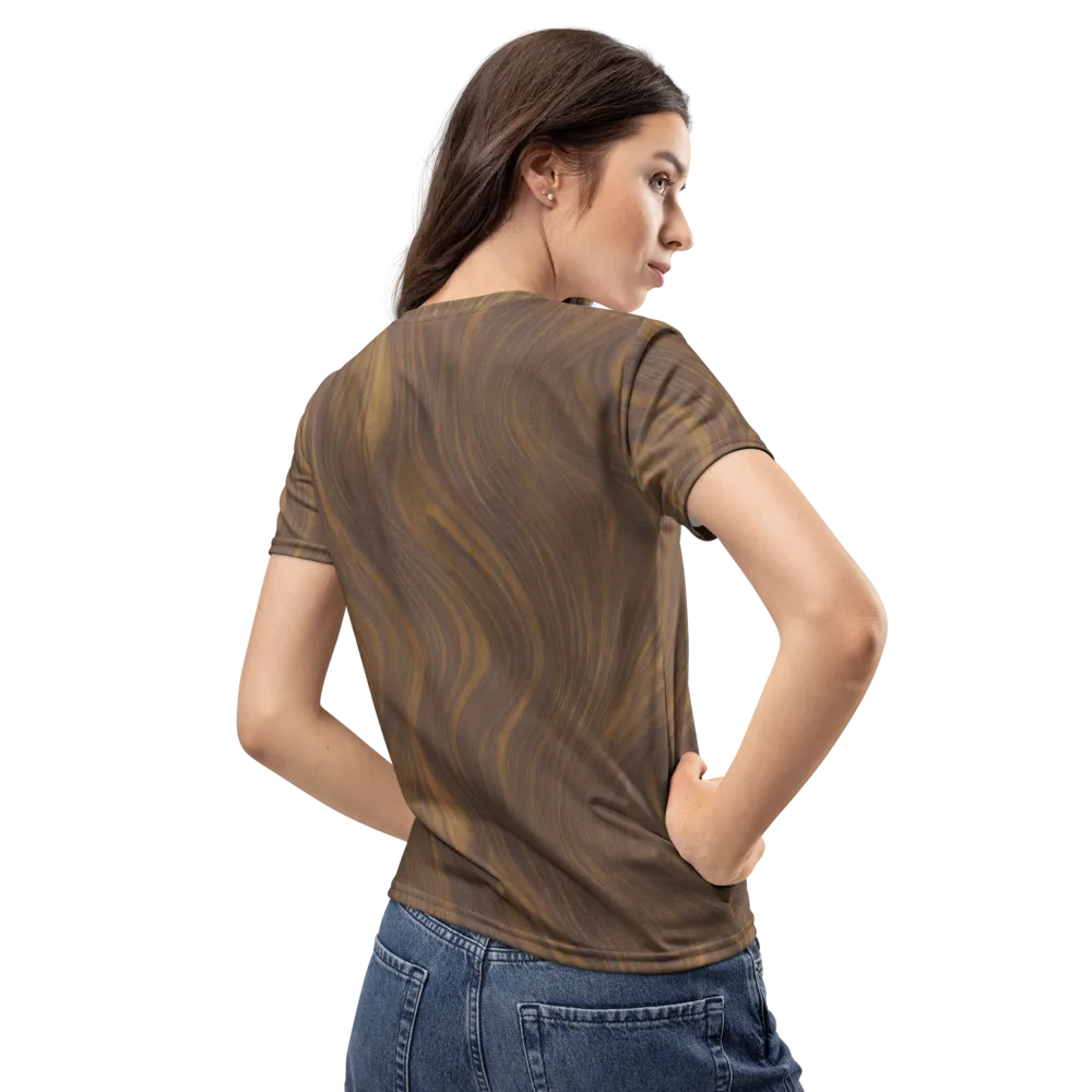 Walnut Current on Women's Crew Neck T-Shirt — Back