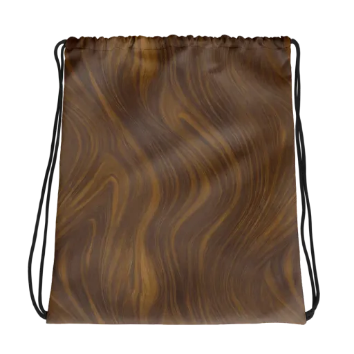 Walnut Current on a Drawstring Bag