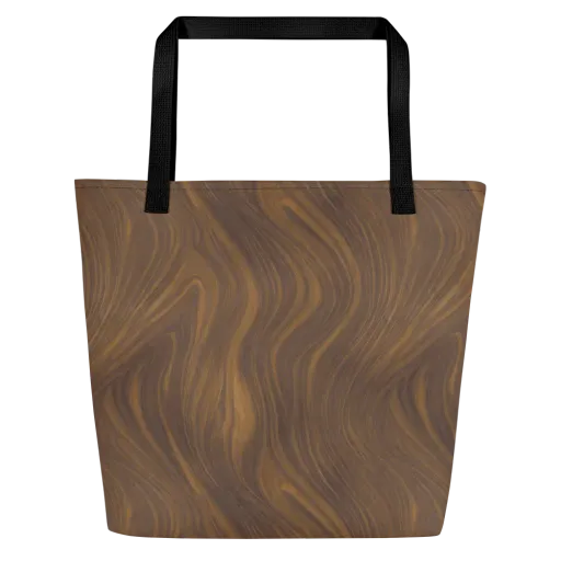 Walnut Current on a Large Tote Bag W/ Pocket
