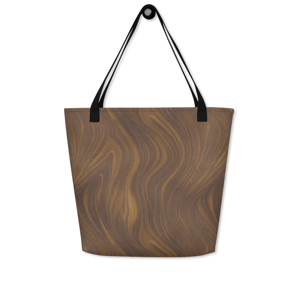 Walnut Current on Large Tote Bag W/ Pocket — Front