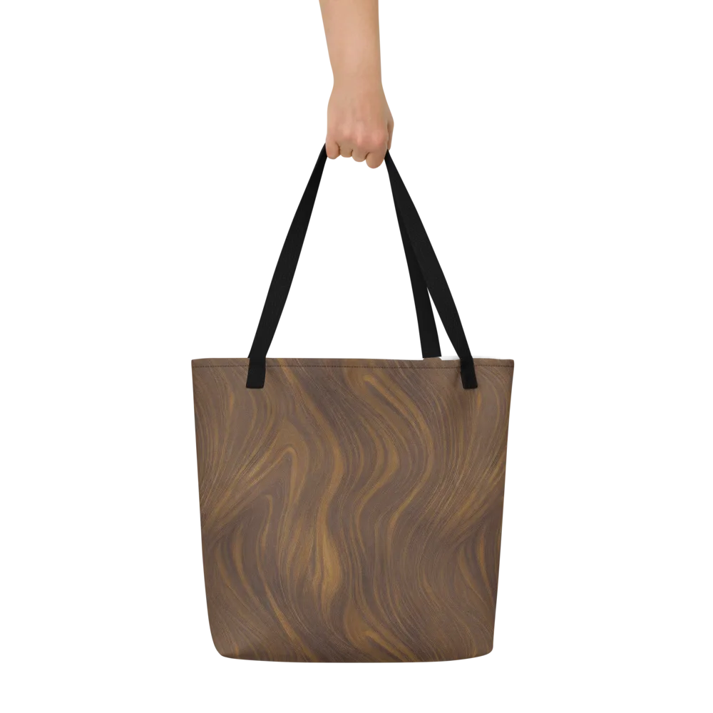 Walnut Current on Large Tote Bag W/ Pocket — Front