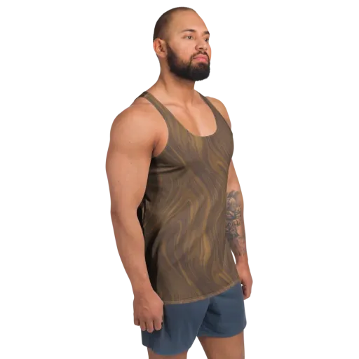 Walnut Current on a Men's Tank Top