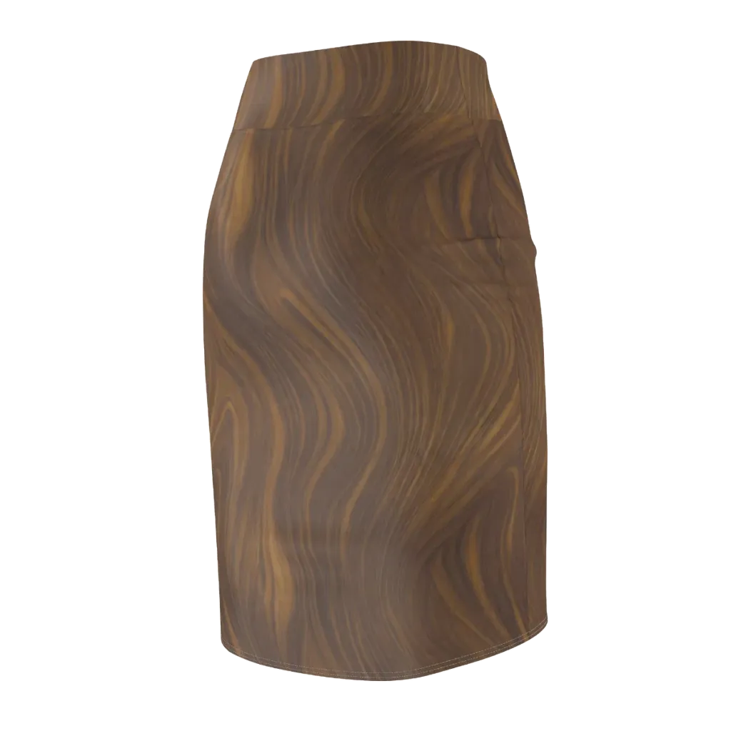 Walnut Current on Pencil Skirt — Back Side