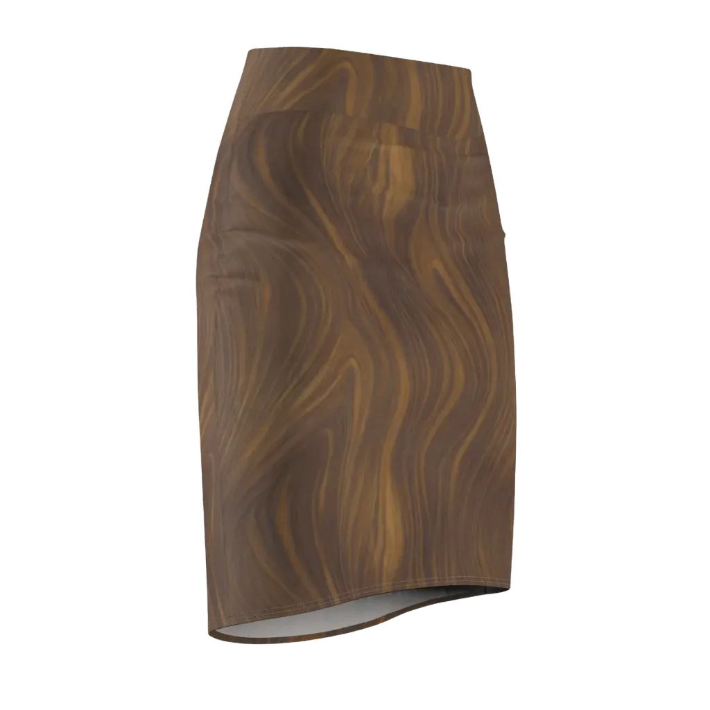 Walnut Current on Pencil Skirt — Front Side