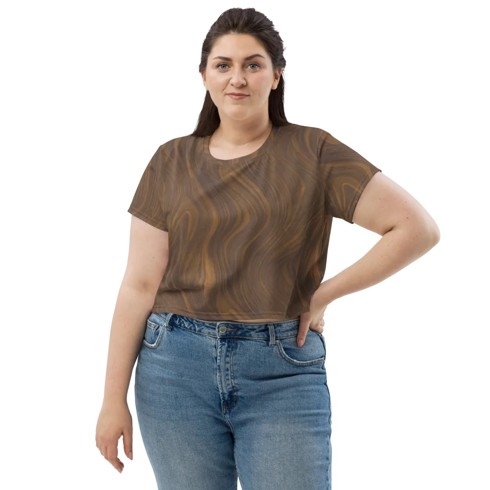 Walnut Current on Crop Tee — Front