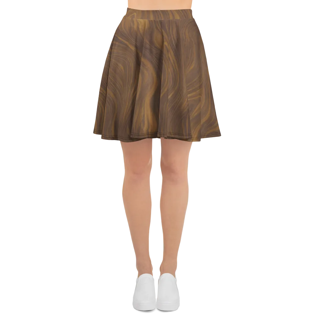 Walnut Current on Skater Skirt — Front