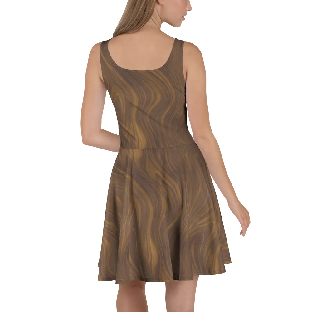 Walnut Current on Skater Dress — Back