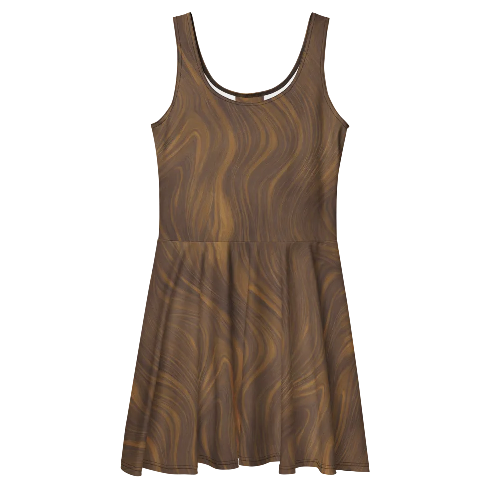 Walnut Current on Skater Dress — Front