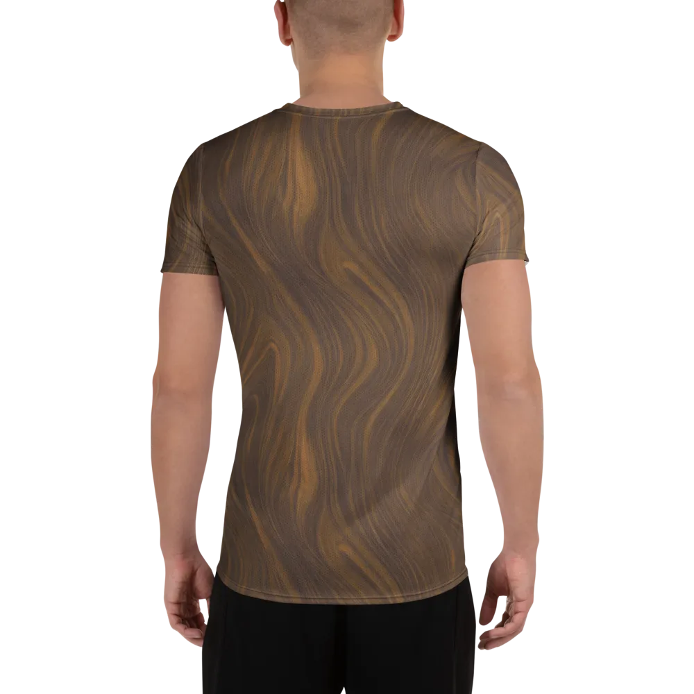 Walnut Current on Men's Athletic T-Shirt — Back