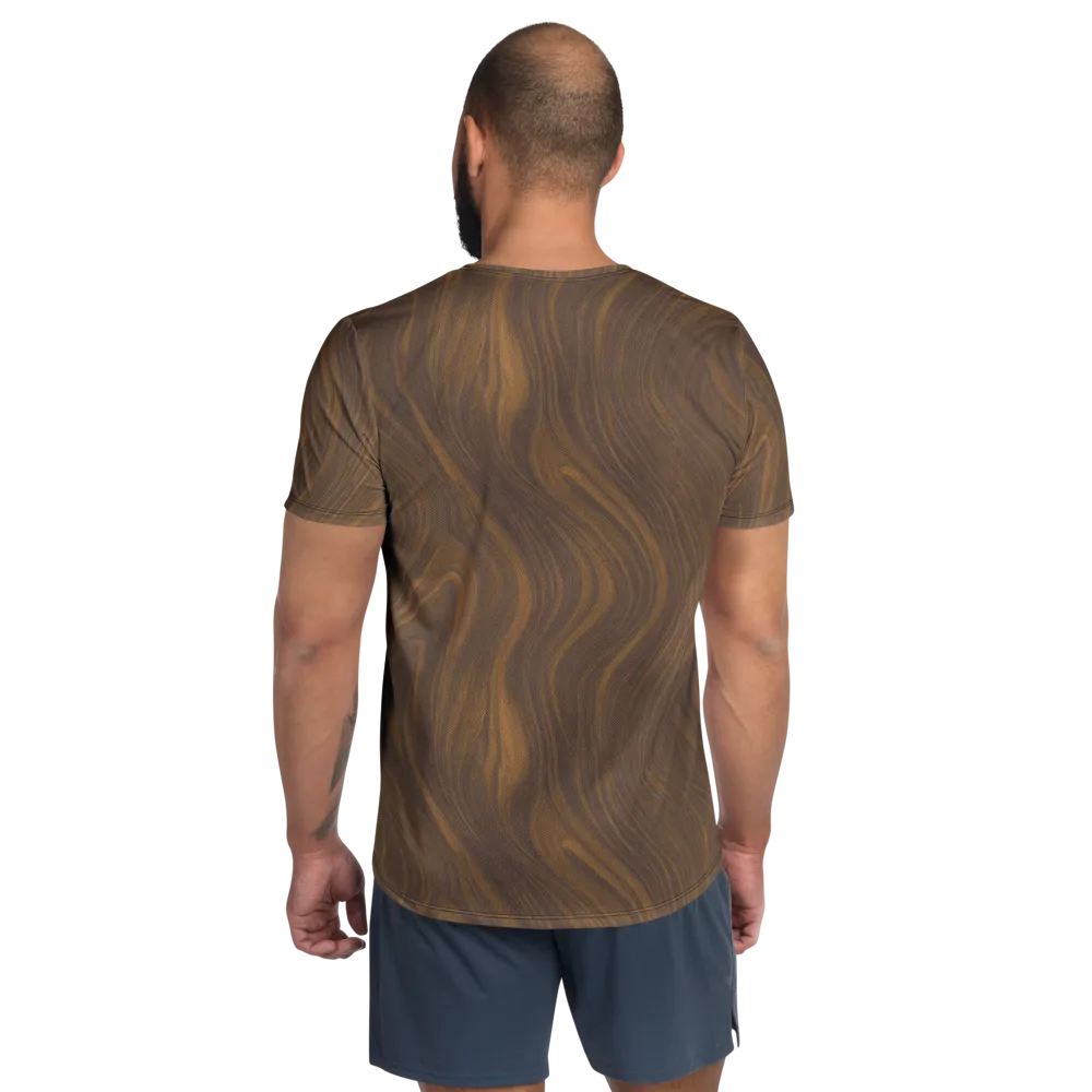 Walnut Current on Men's Athletic T-Shirt — Back