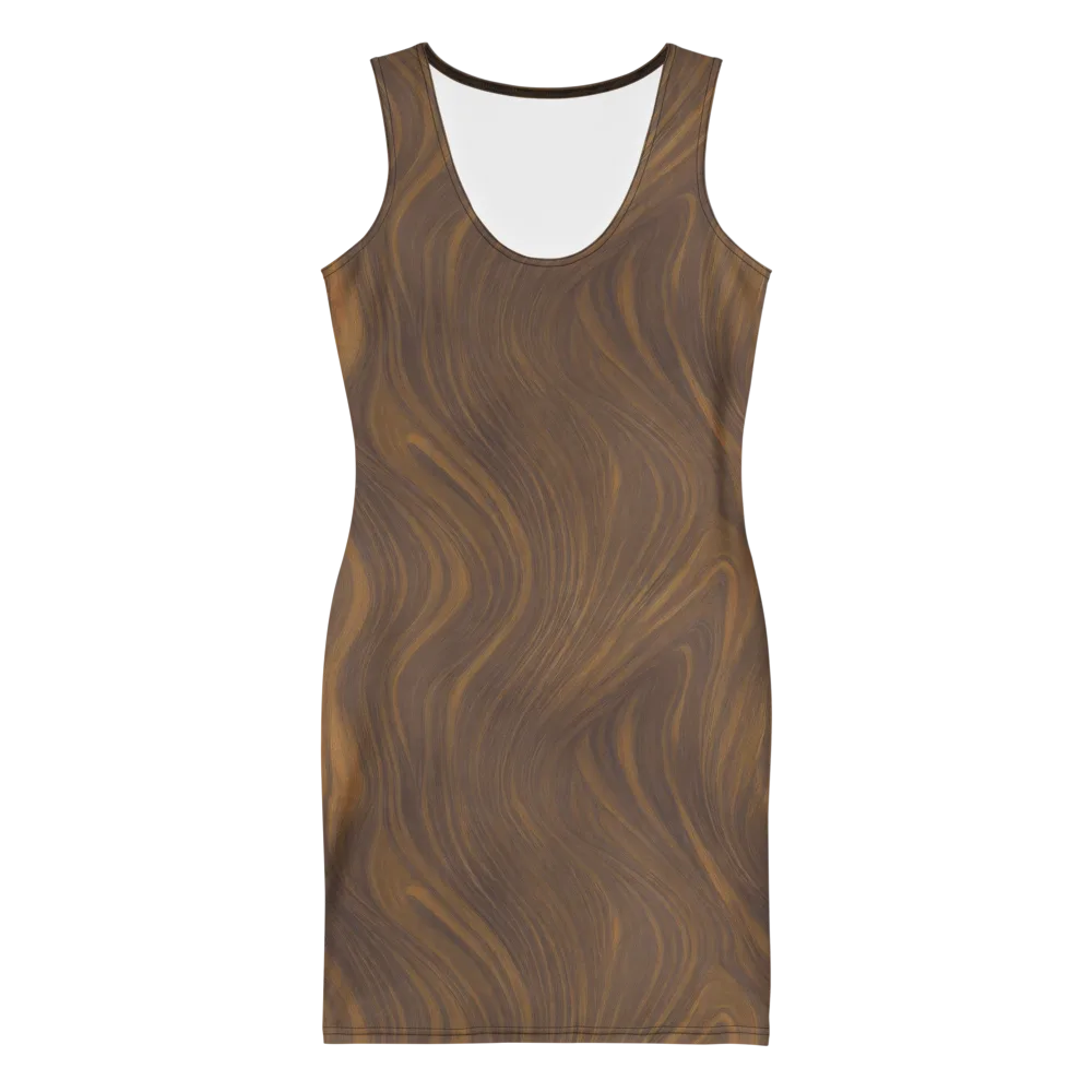 Walnut Current on Bodycon Dress — Front