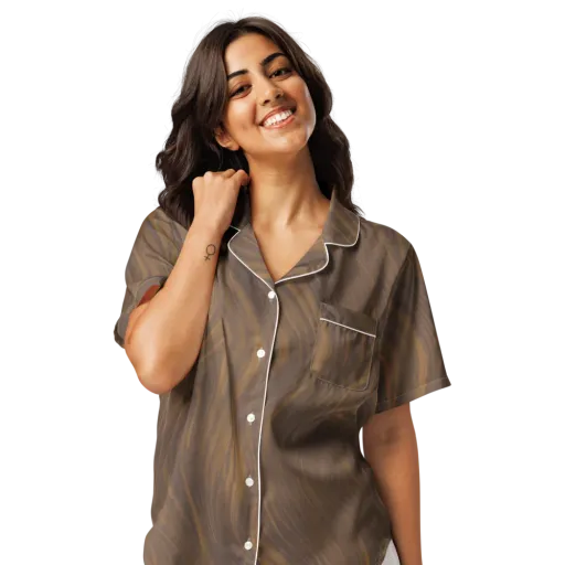 Walnut Current on a Women's Short Sleeve Pajama Top