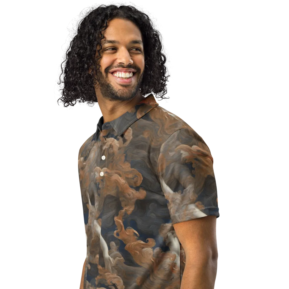 Sienna Rapture on Men's Slim Fit Polo Shirt — Left Front