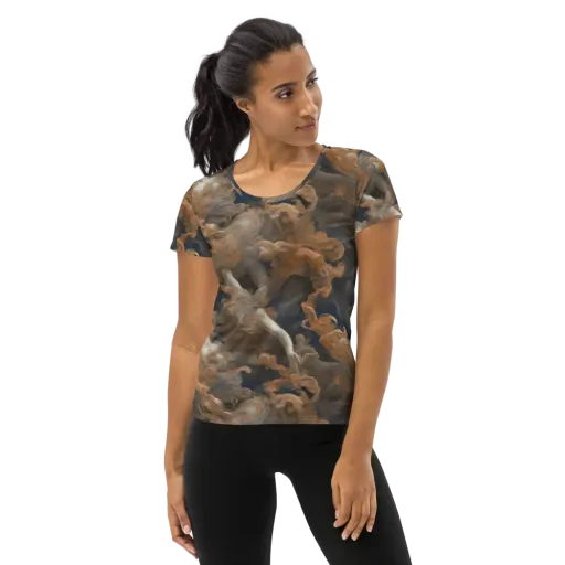 Sienna Rapture on a Women's Athletic T-Shirt
