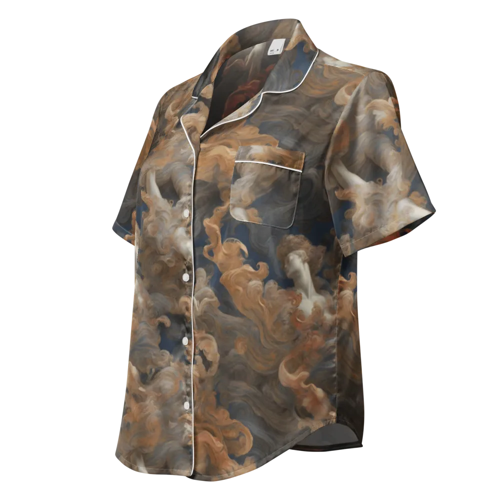 Sienna Rapture on Women's Short Sleeve Pajama Top — Left Front
