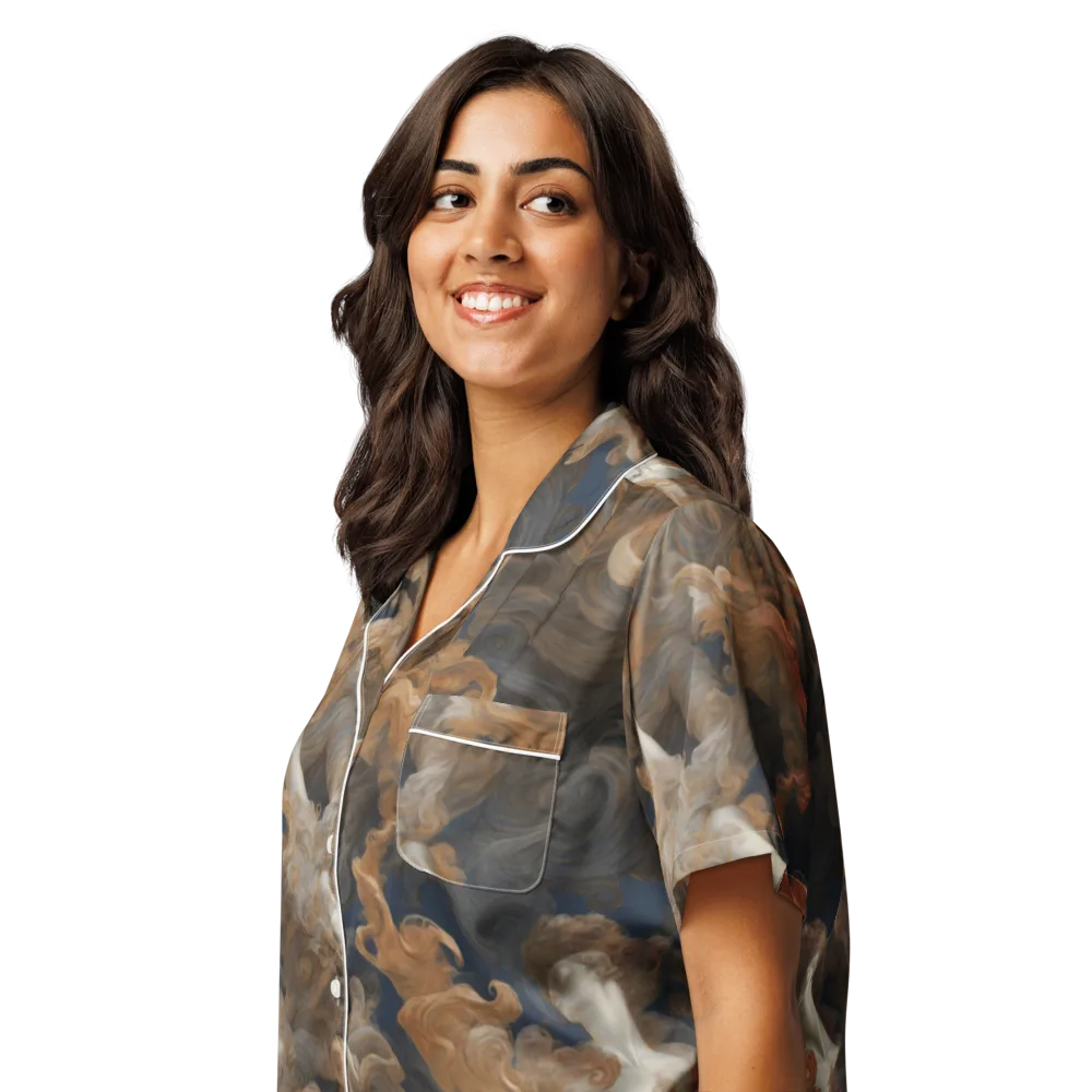 Sienna Rapture on Women's Short Sleeve Pajama Top — Left Front
