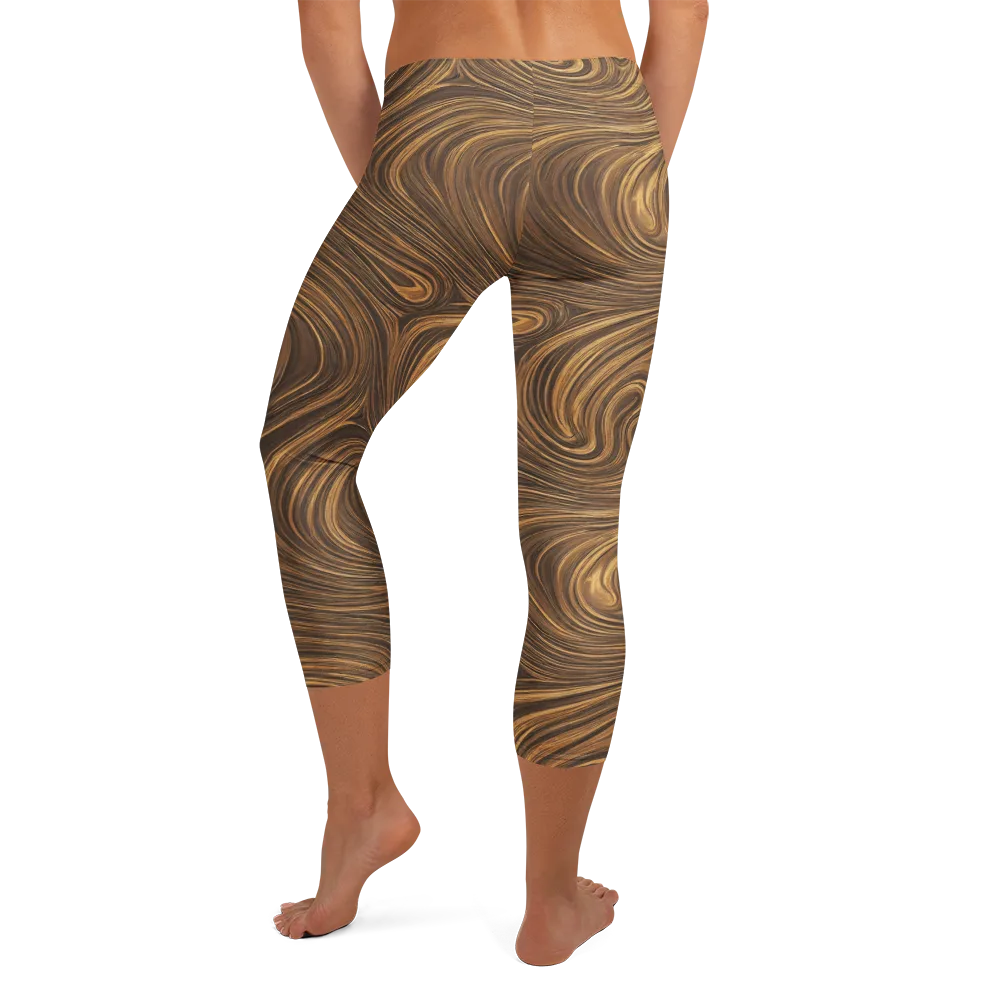 Tigerwood Drift on Capri Leggings — Back