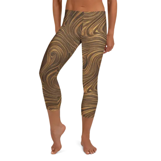 Tigerwood Drift on a Capri Leggings