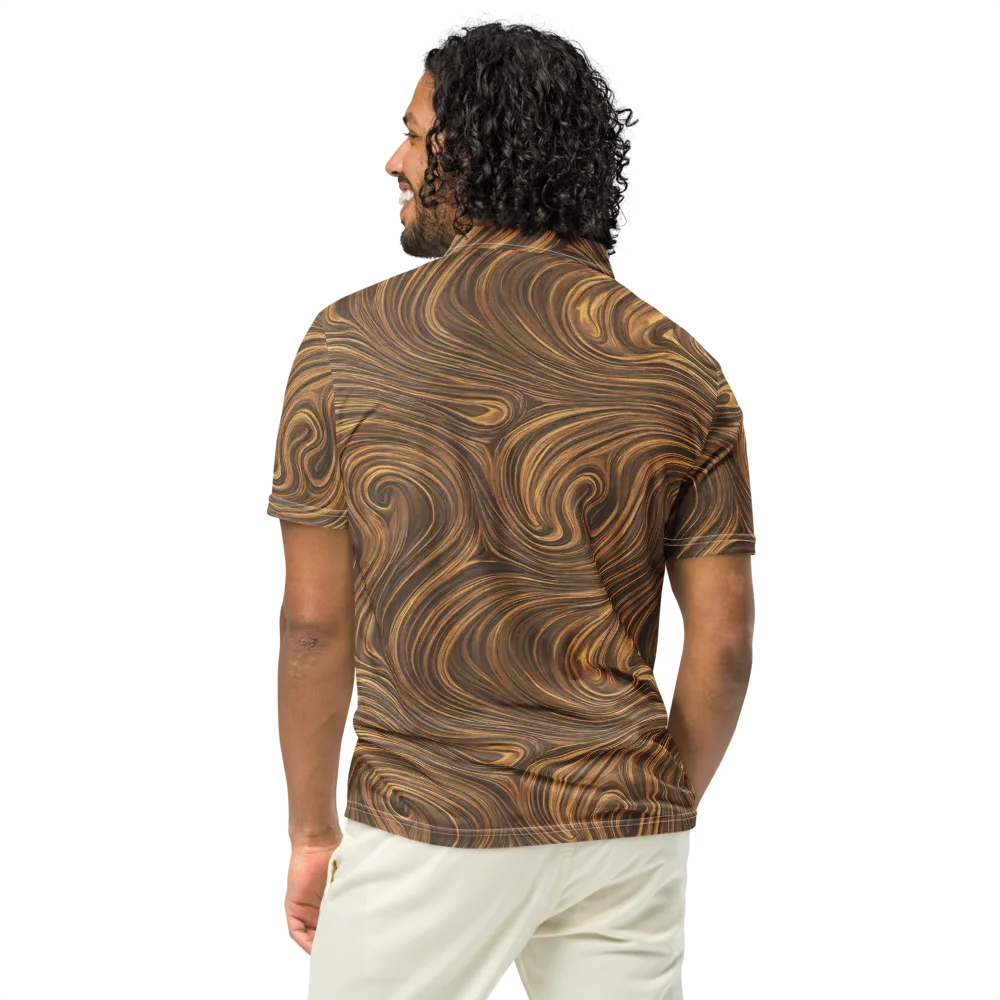 Tigerwood Drift on Men's Slim Fit Polo Shirt — Back