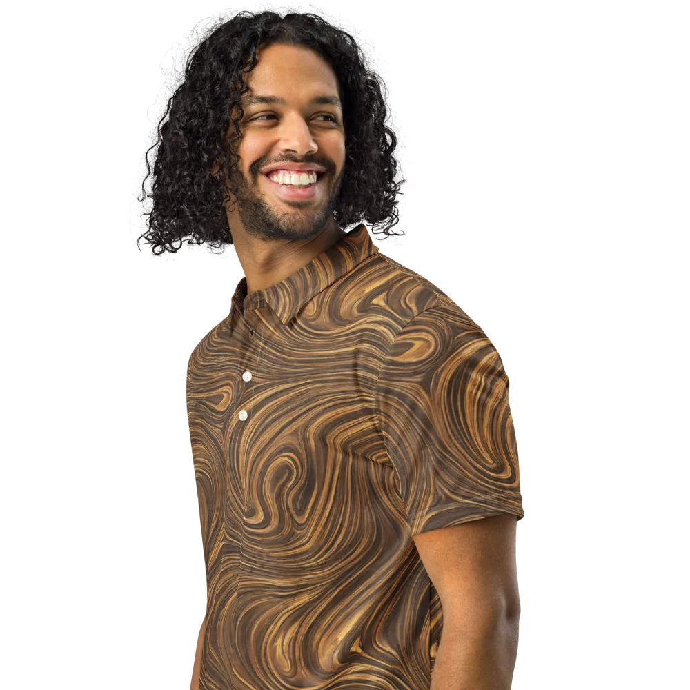 Tigerwood Drift on Men's Slim Fit Polo Shirt — Left Front