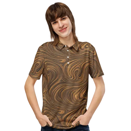 Tigerwood Drift on a Men's Slim Fit Polo Shirt