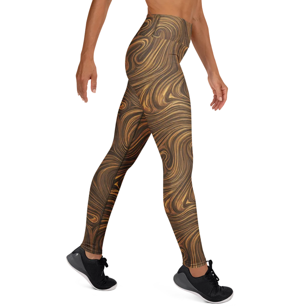 Tigerwood Drift on Yoga Leggings — Right